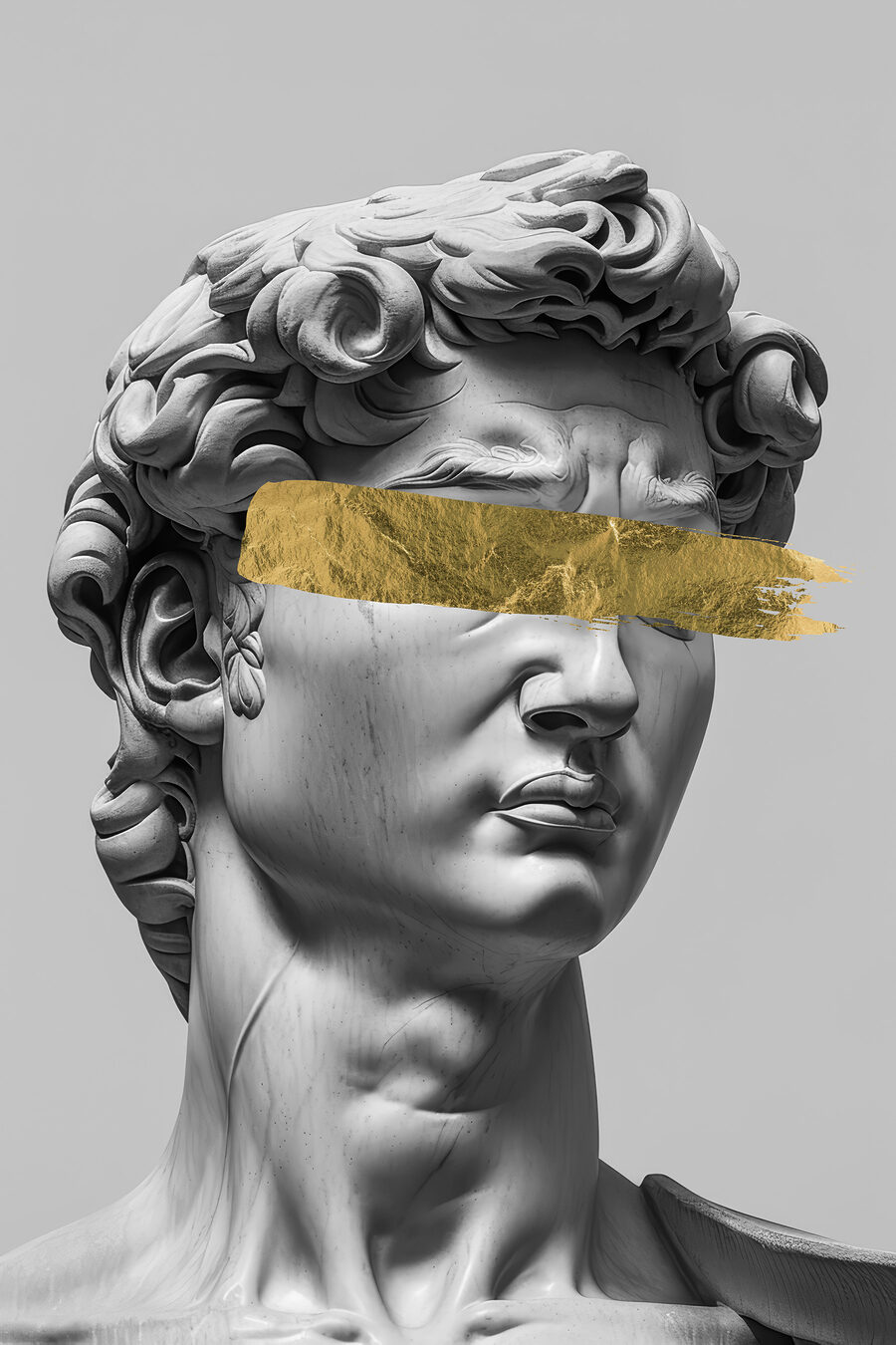 Zlatá páska přes oči — celý design