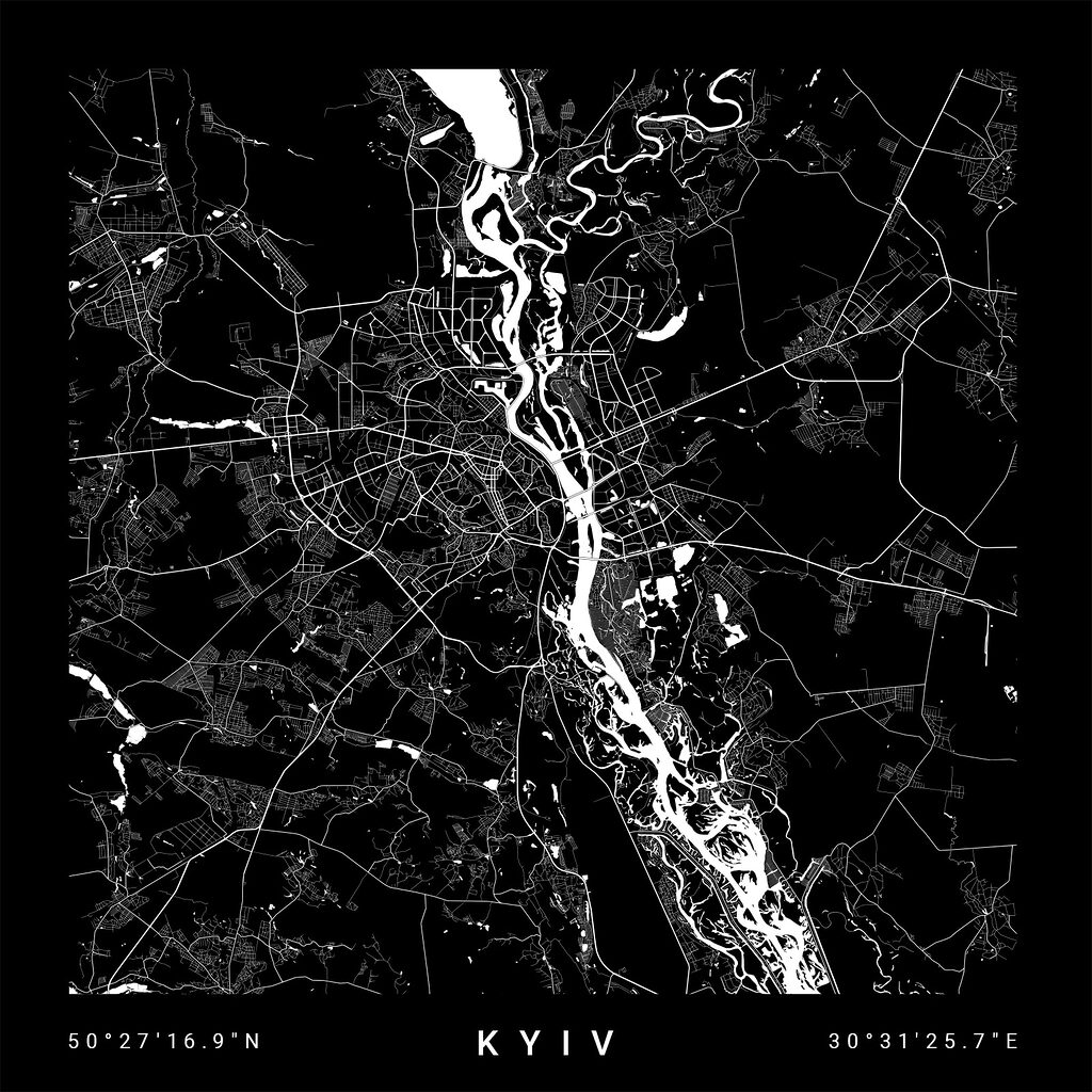 Kyjev na mapě — celý design