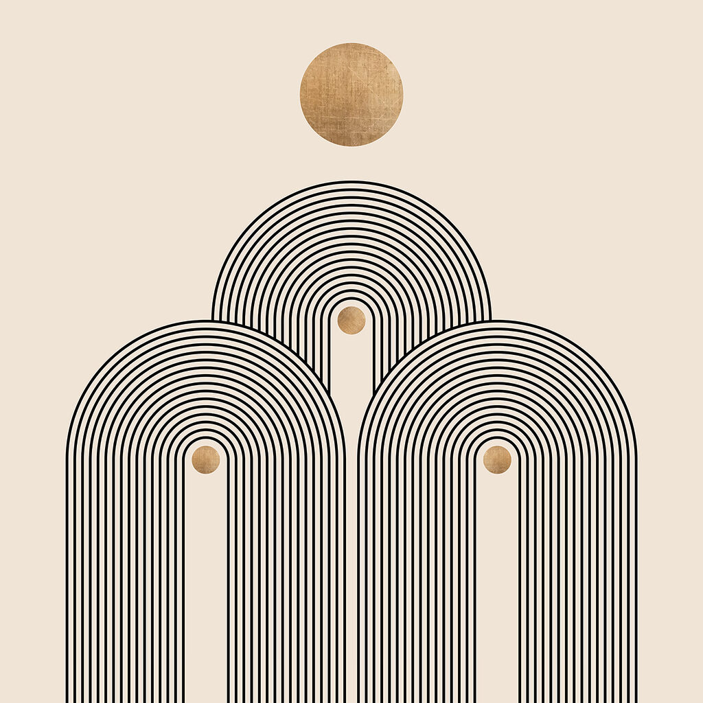 Oblouky pod zlatým sluncem — celý design