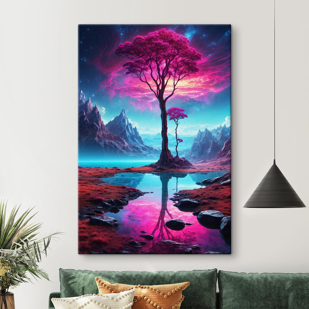 Růžový strom nad hladinou — interiér 1
