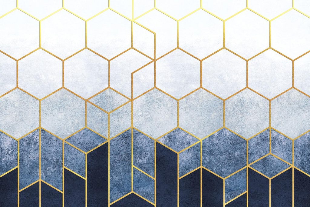 Šestiúhelníky v barevném přechodu — celý design