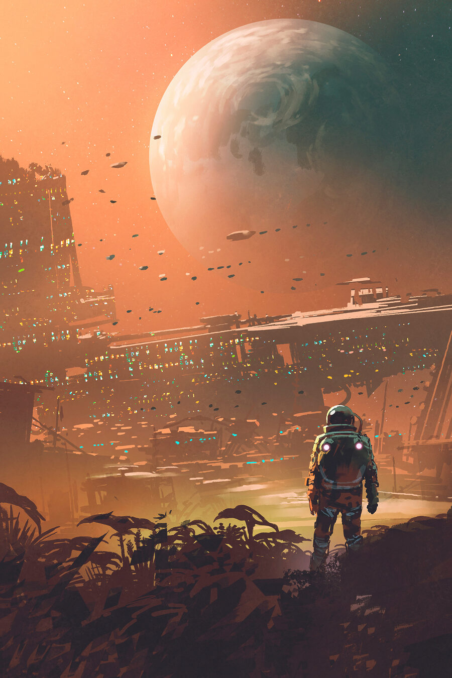 Astronaut na cizí planetě — celý design