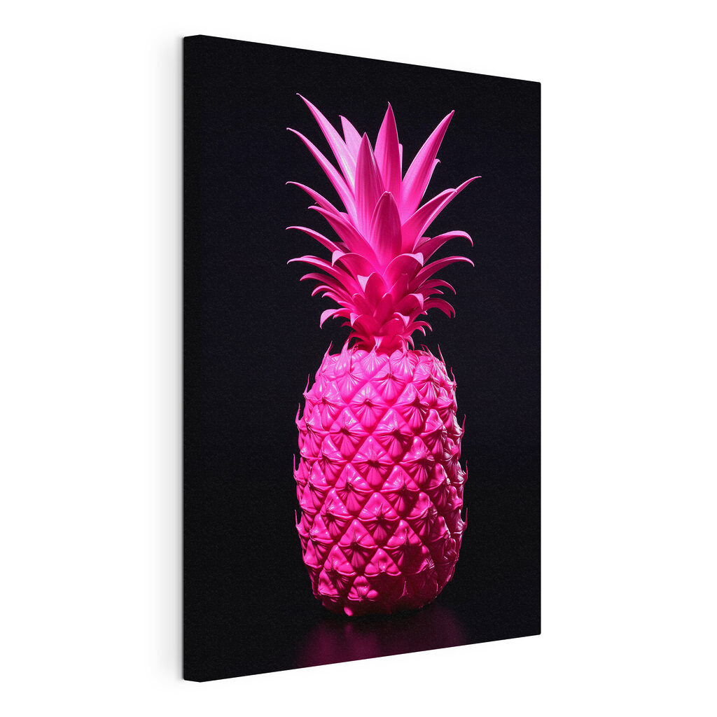 Růžový ananas, obraz na napnutém plátně s přehnutými okraji
