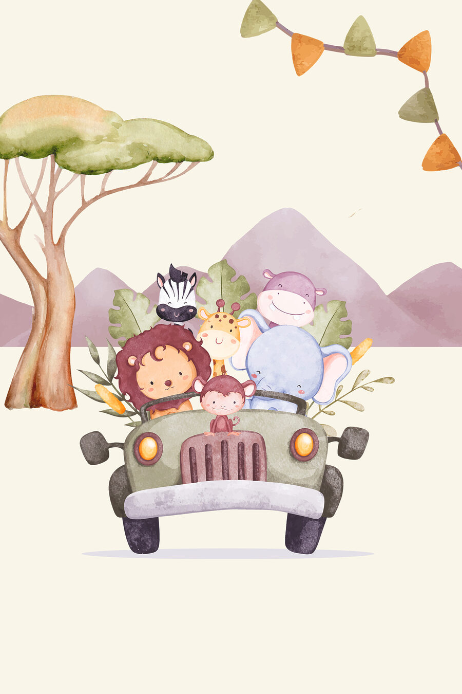 Zvířecí kamarádi na safari — celý design