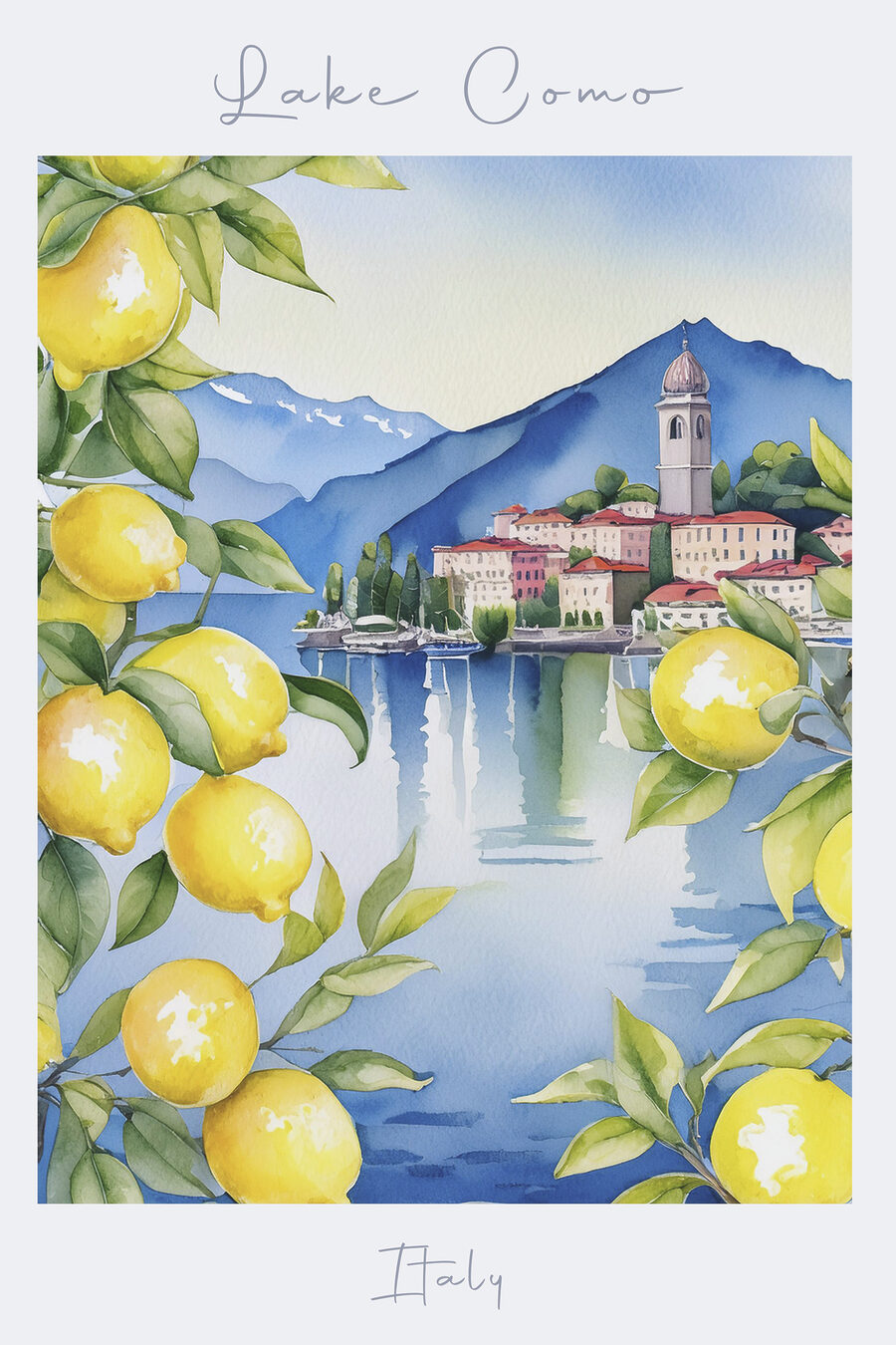 Jezero Como mezi citrony — celý design