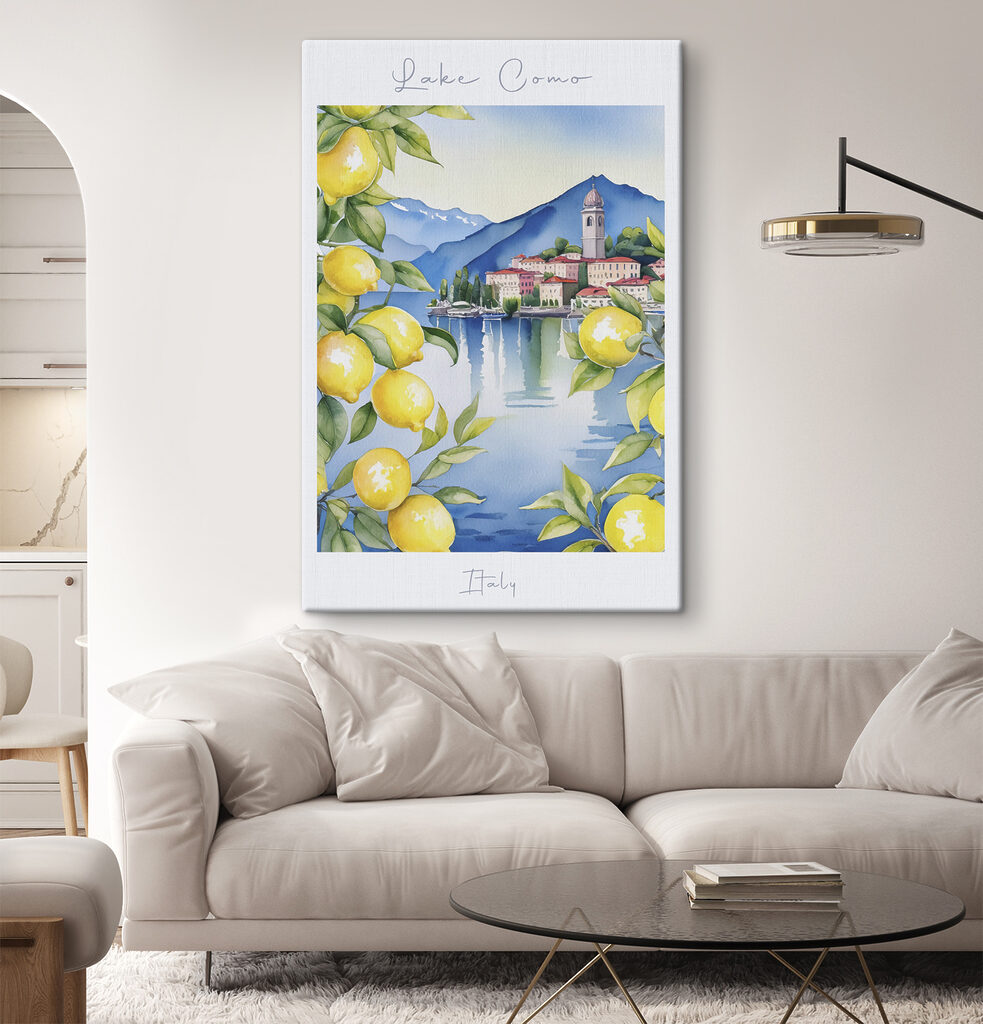 Jezero Como mezi citrony v interiéru