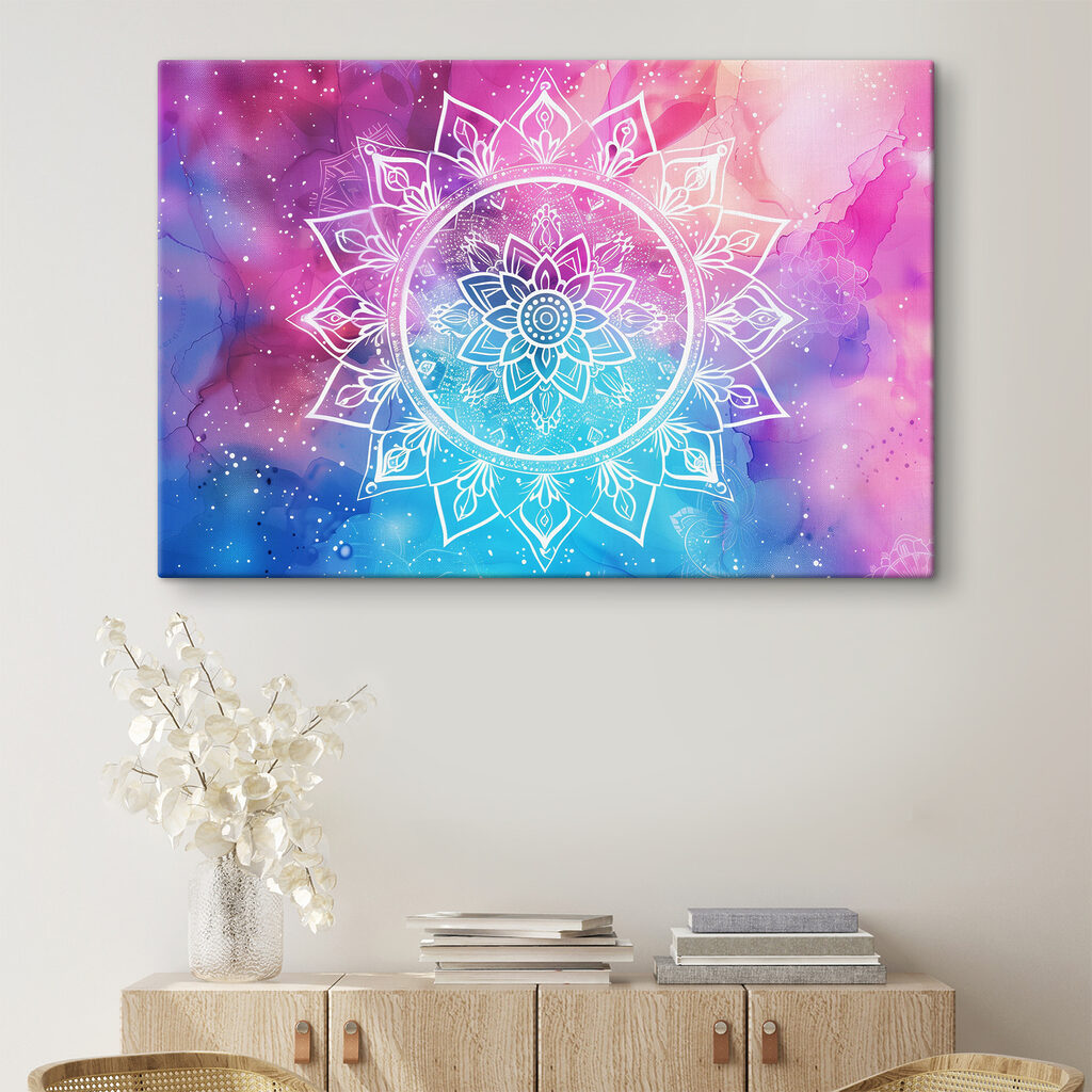 Růžová mandala s hvězdami — interiér 2