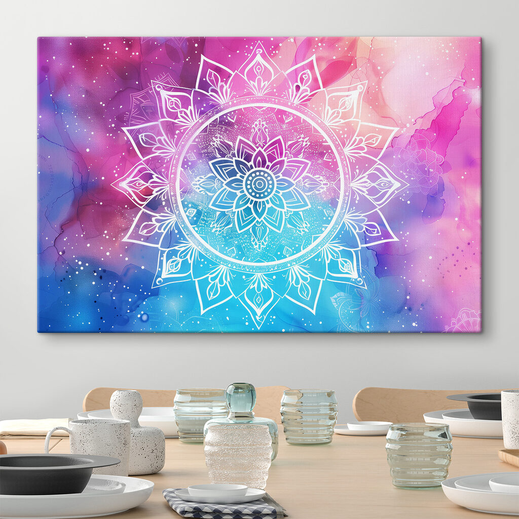 Růžová mandala s hvězdami — interiér 1