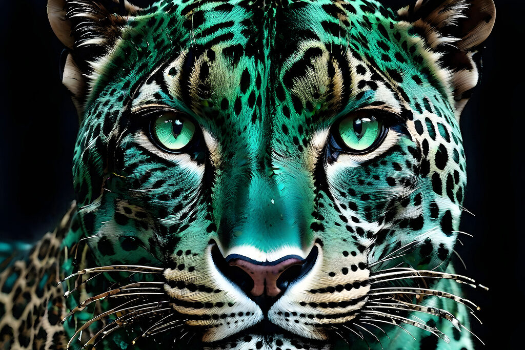 Leopard ve smaragdovém stínu — celý design
