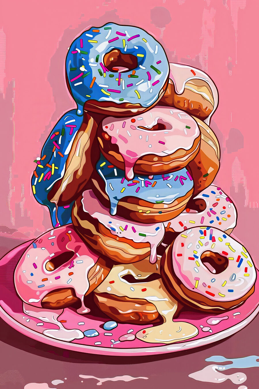 Vysoká hromada donutů — celý design