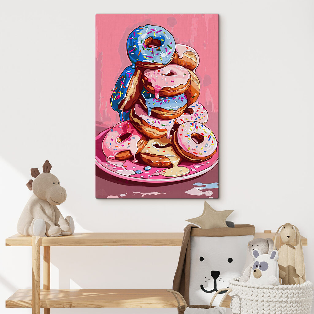 Vysoká hromada donutů — interiér 1