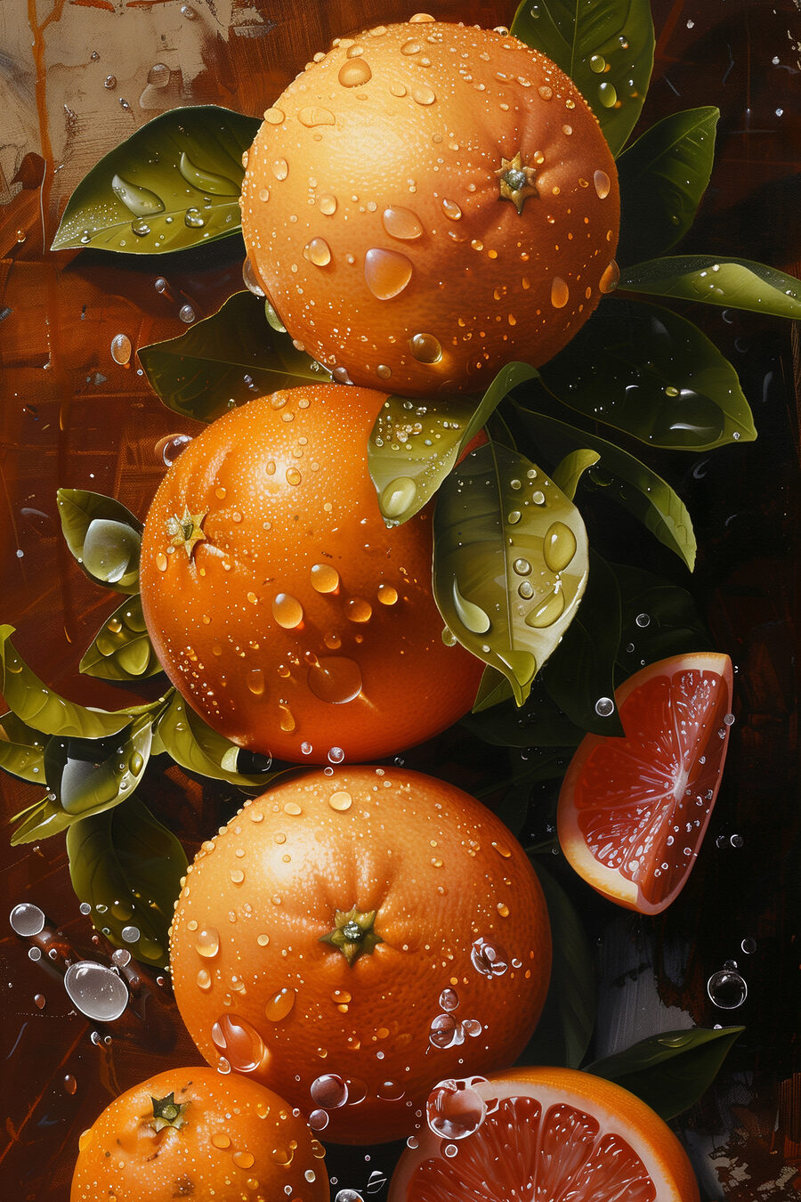 Citrusy na mokré větvi — celý design