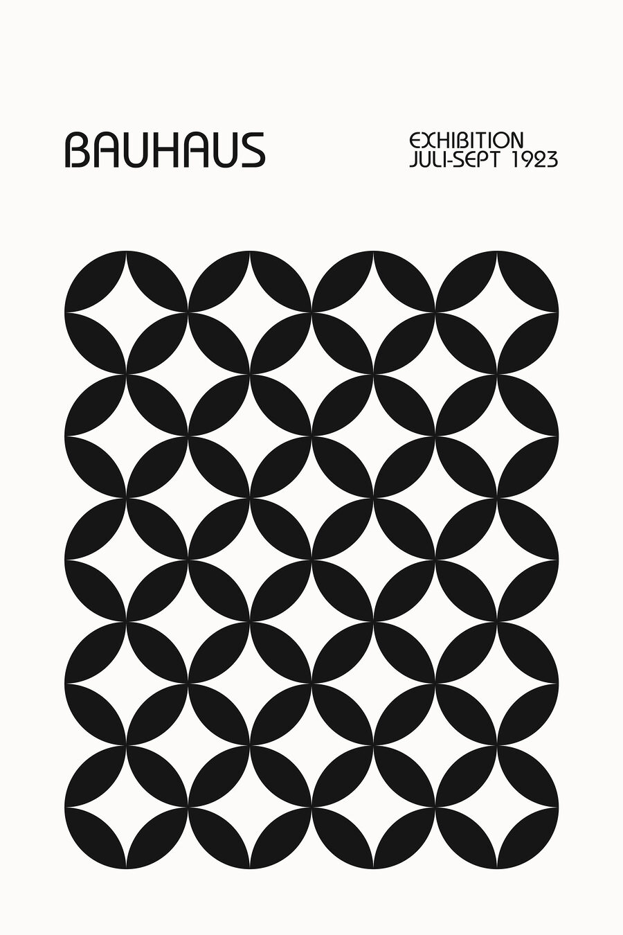 Bauhaus v černých kruzích — celý design