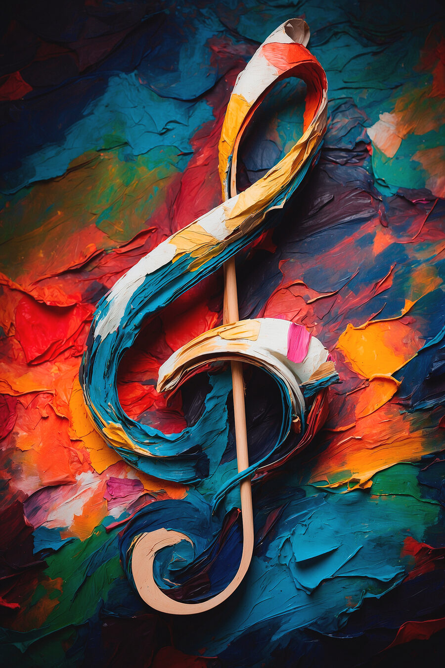 Houslový klíč v barvách — celý design