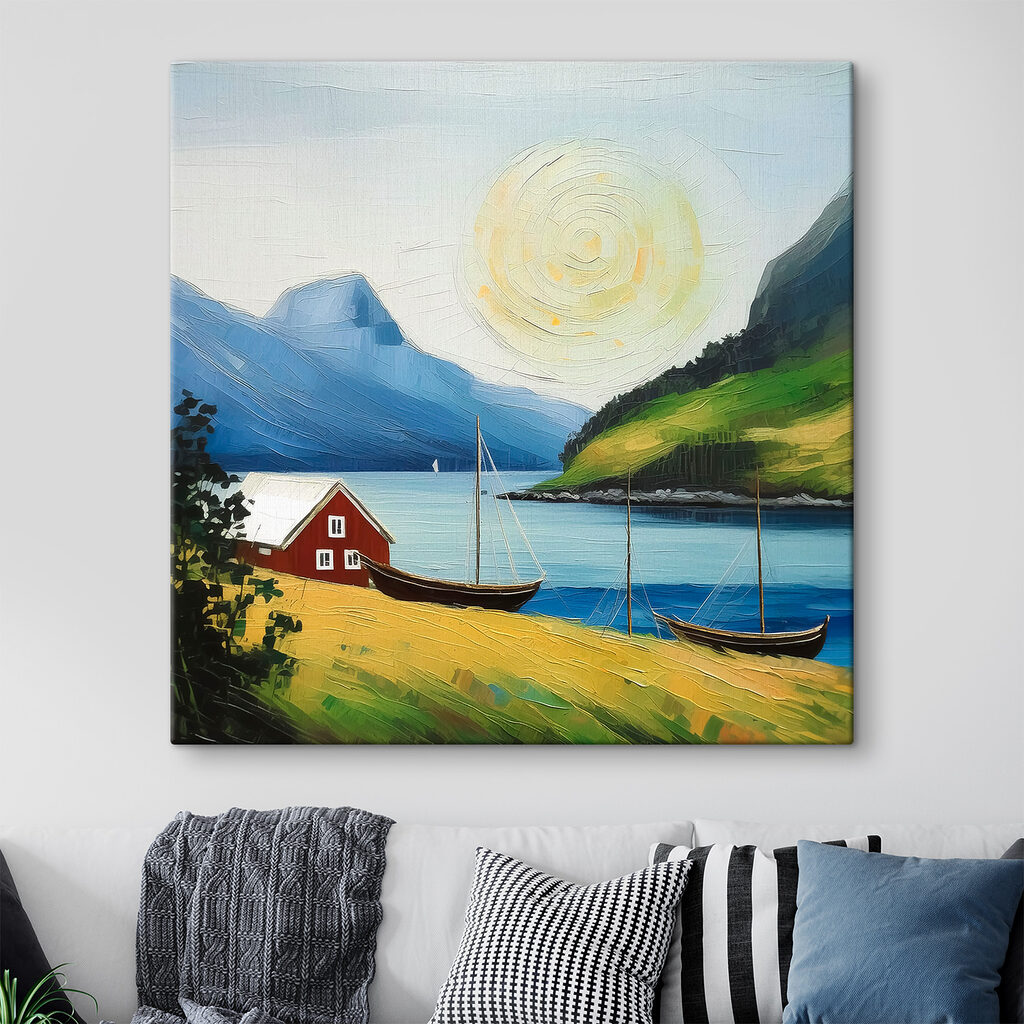 Červený domek u fjordu — interiér 1