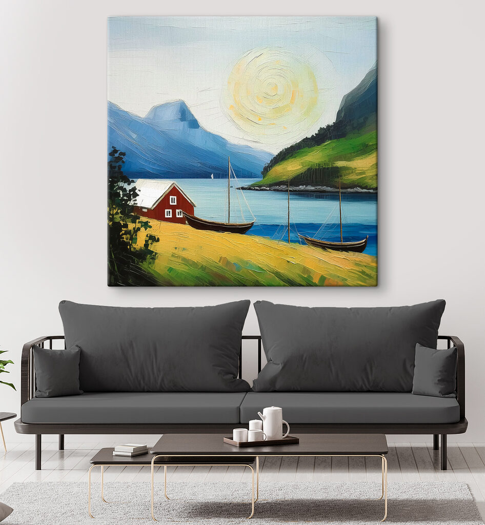 Červený domek u fjordu — interiér 2