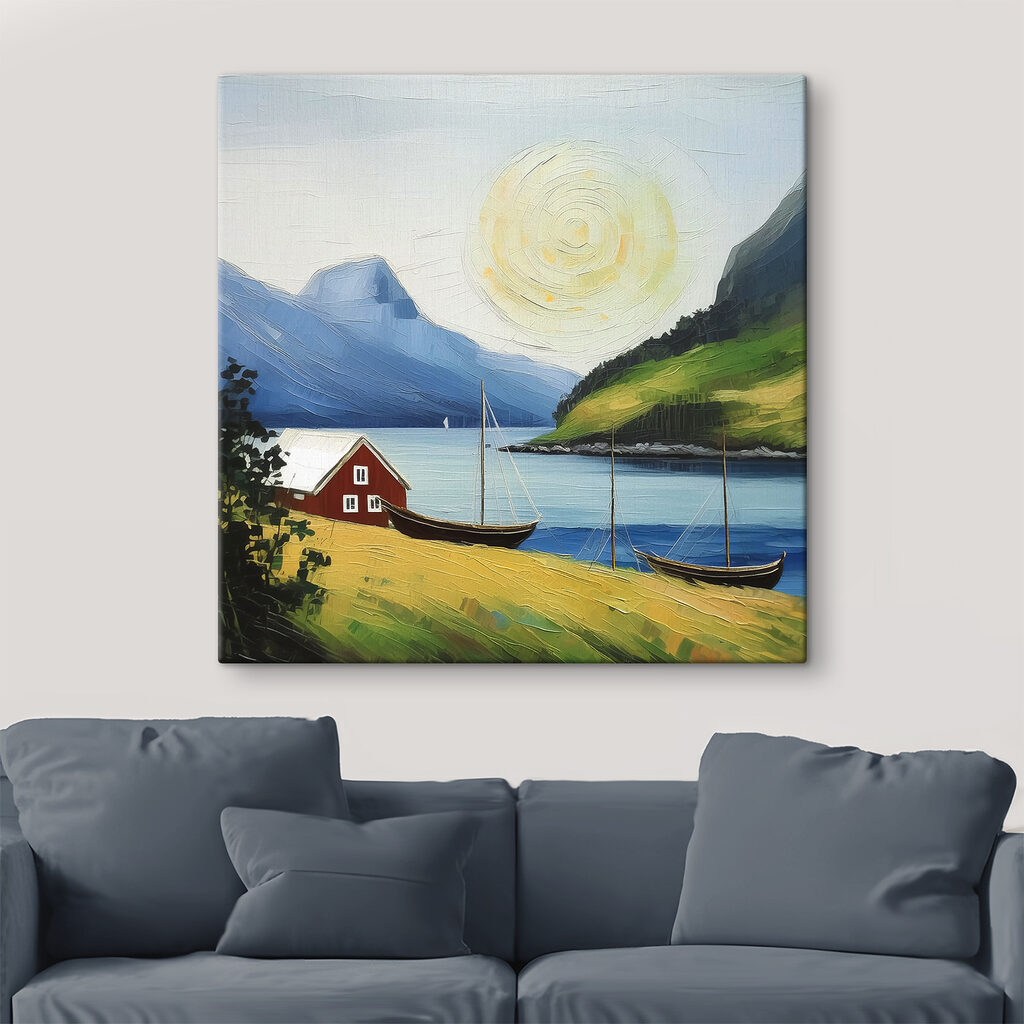 Červený domek u fjordu — interiér 3