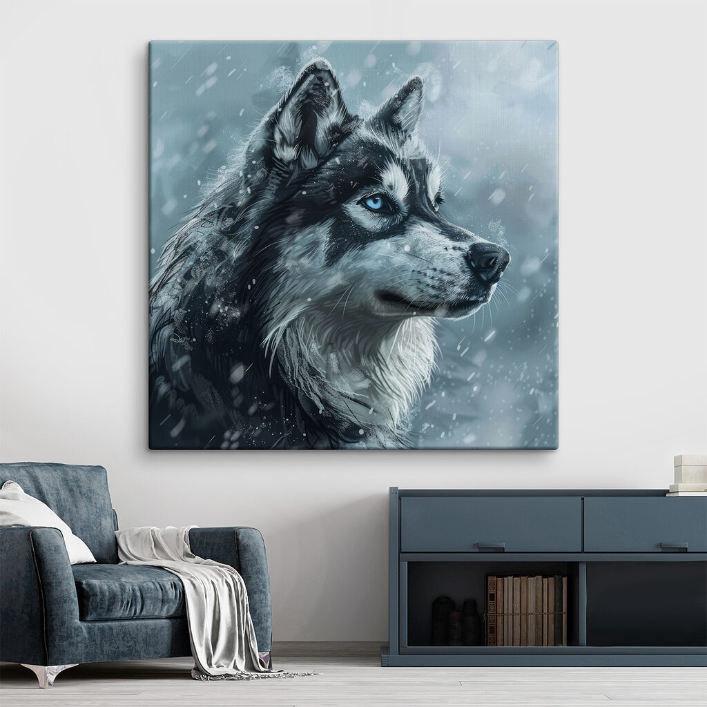 Husky na sněhu — interiér 1
