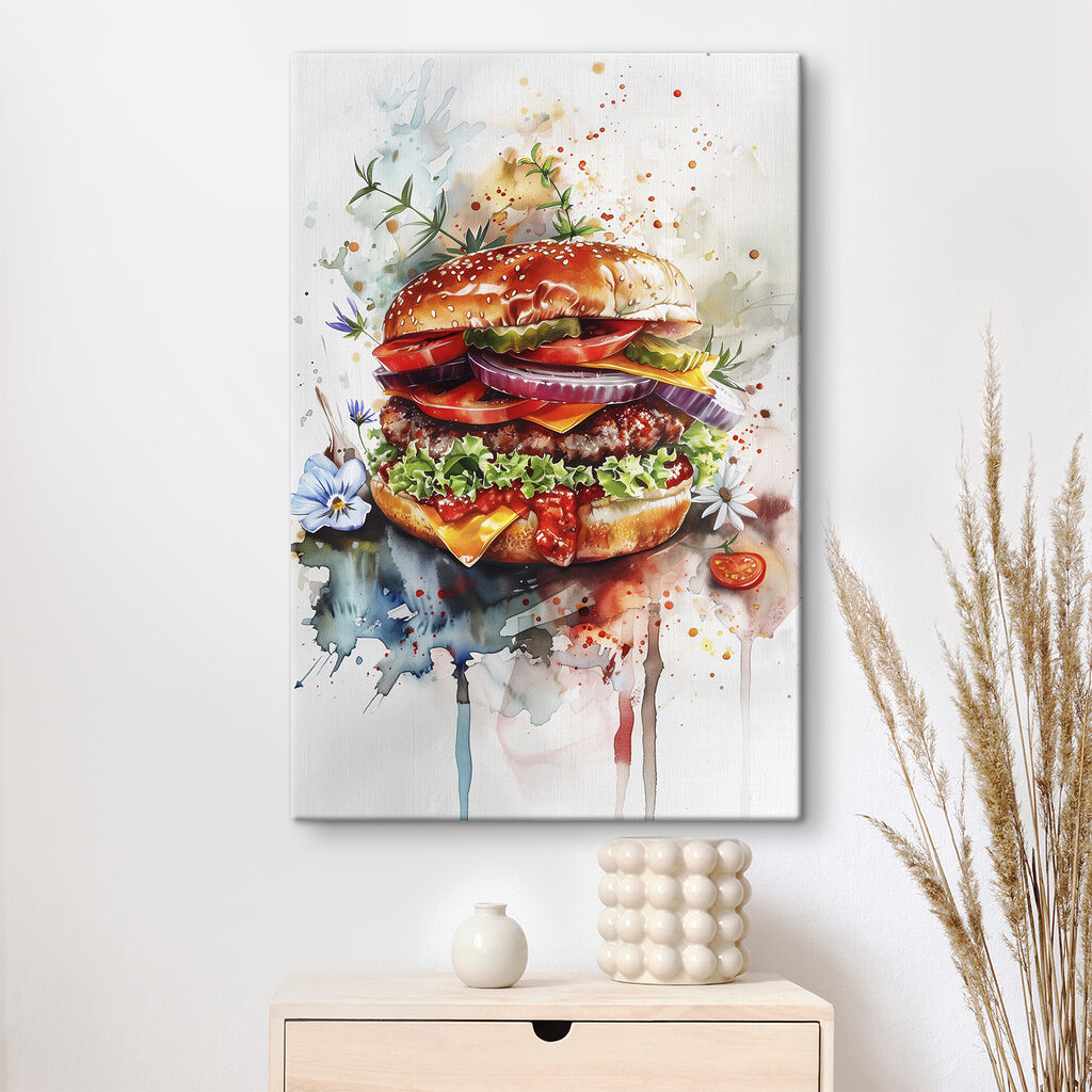 Hamburger v akvarelu — interiér 2