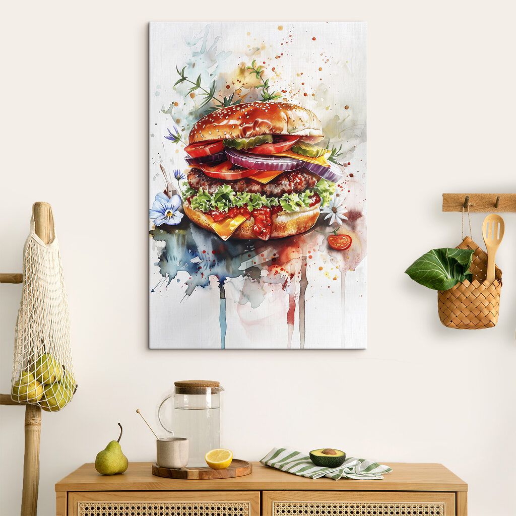Hamburger v akvarelu — interiér 1