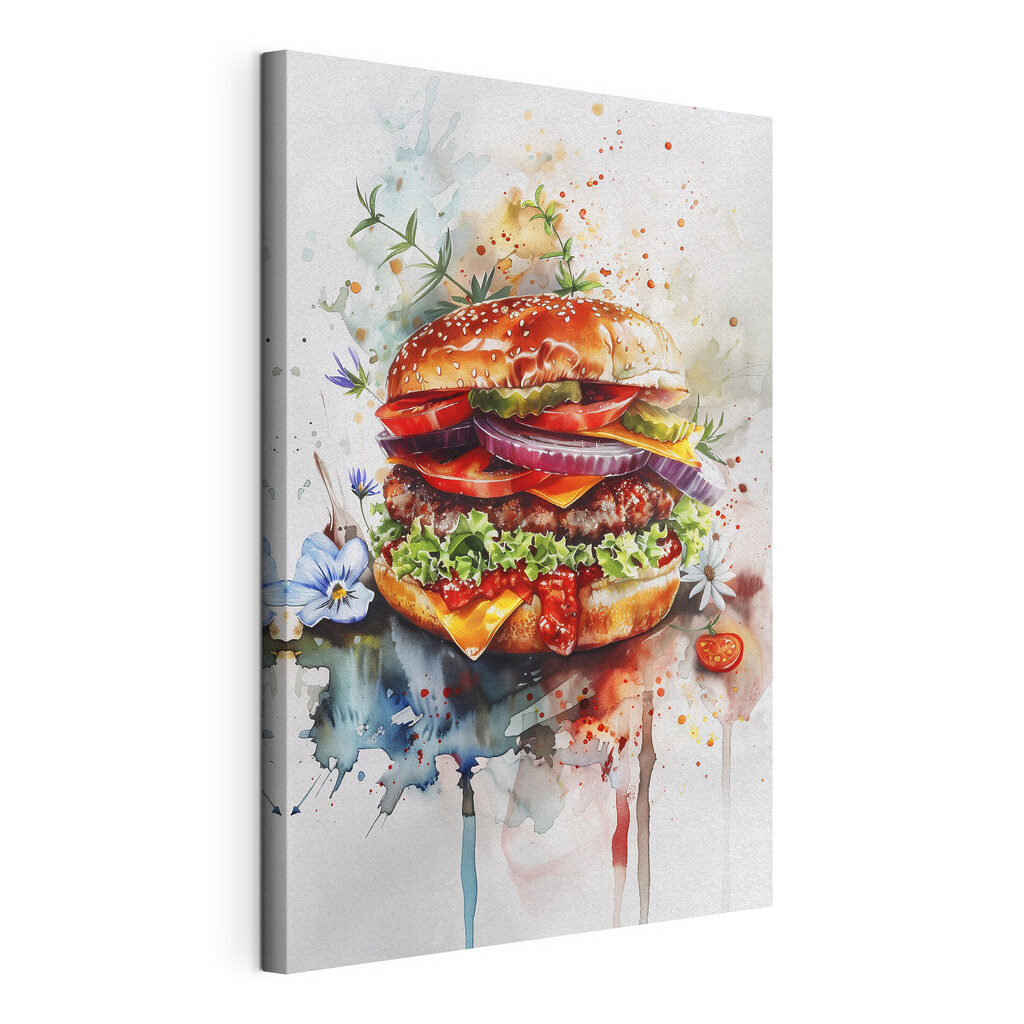 Hamburger v akvarelu — zobrazení produktu