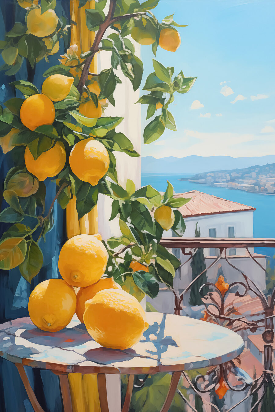 Citrony na mořském balkoně — celý design