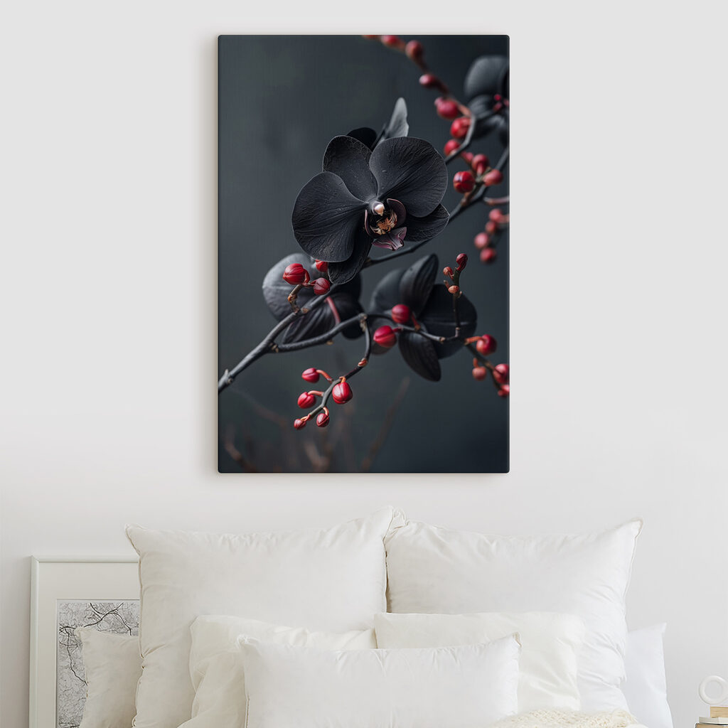 Černé orchideje na větvi — interiér 2