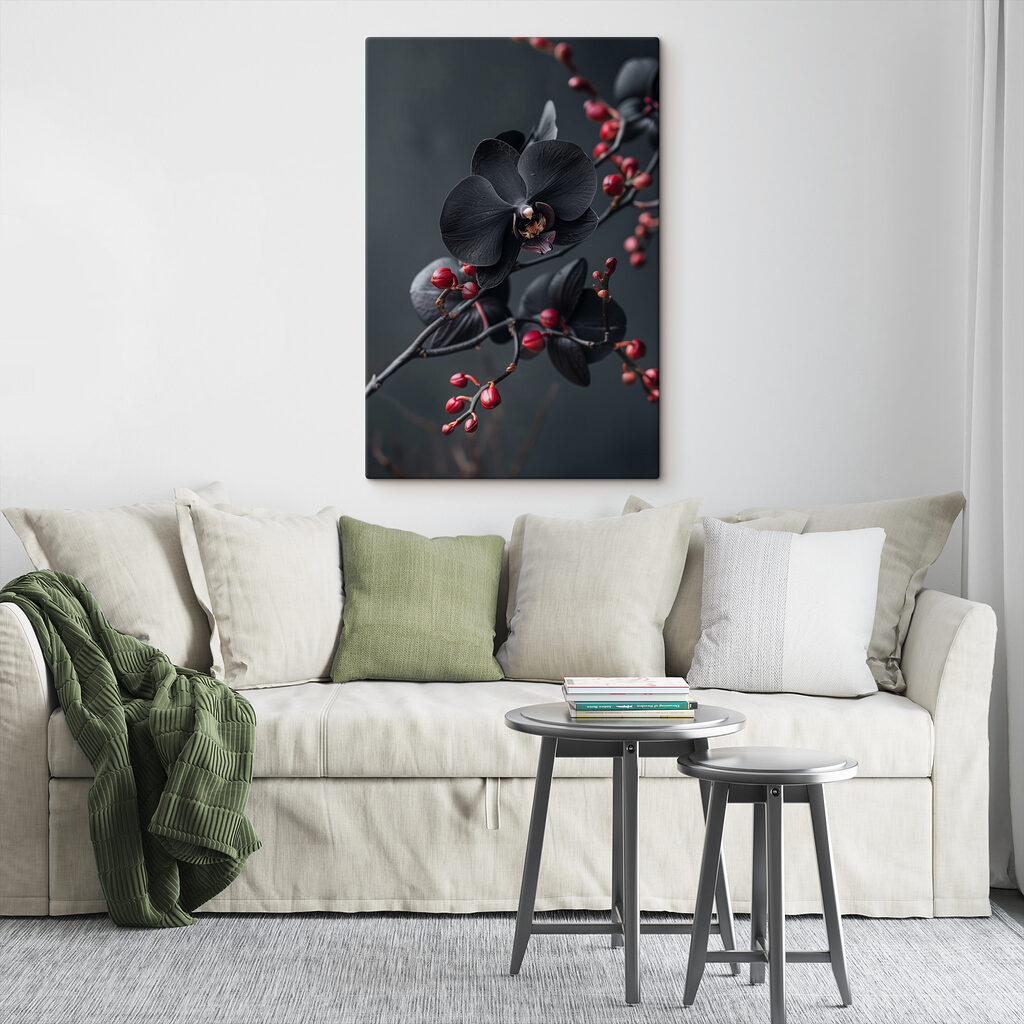 Černé orchideje na větvi — interiér 3