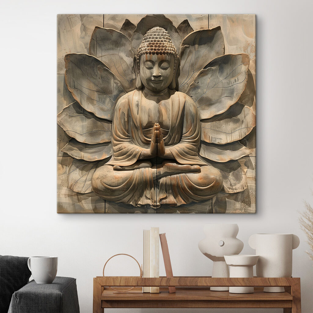 Buddha před lotosovými listy — interiér 1