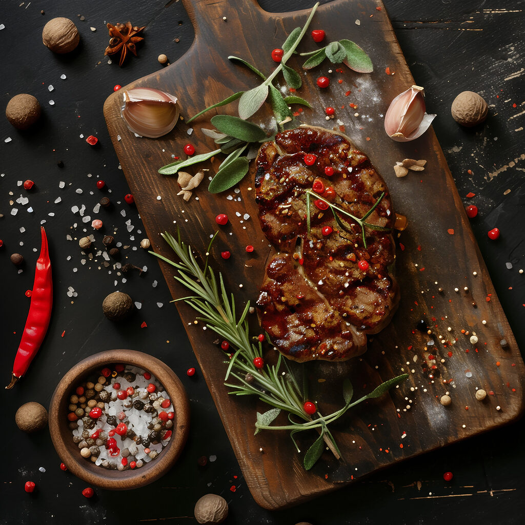Steak mezi kořením — celý design