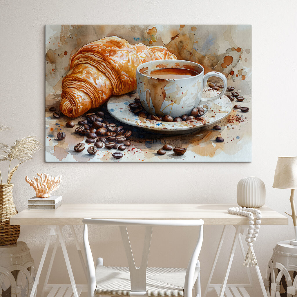 Croissant vedle kávy — interiér 2