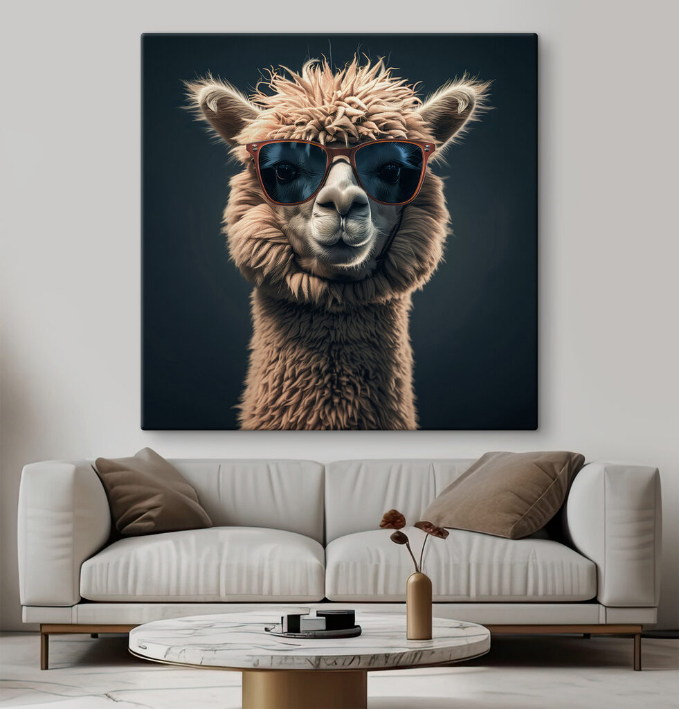 Lama v tmavých brýlích — interiér 1