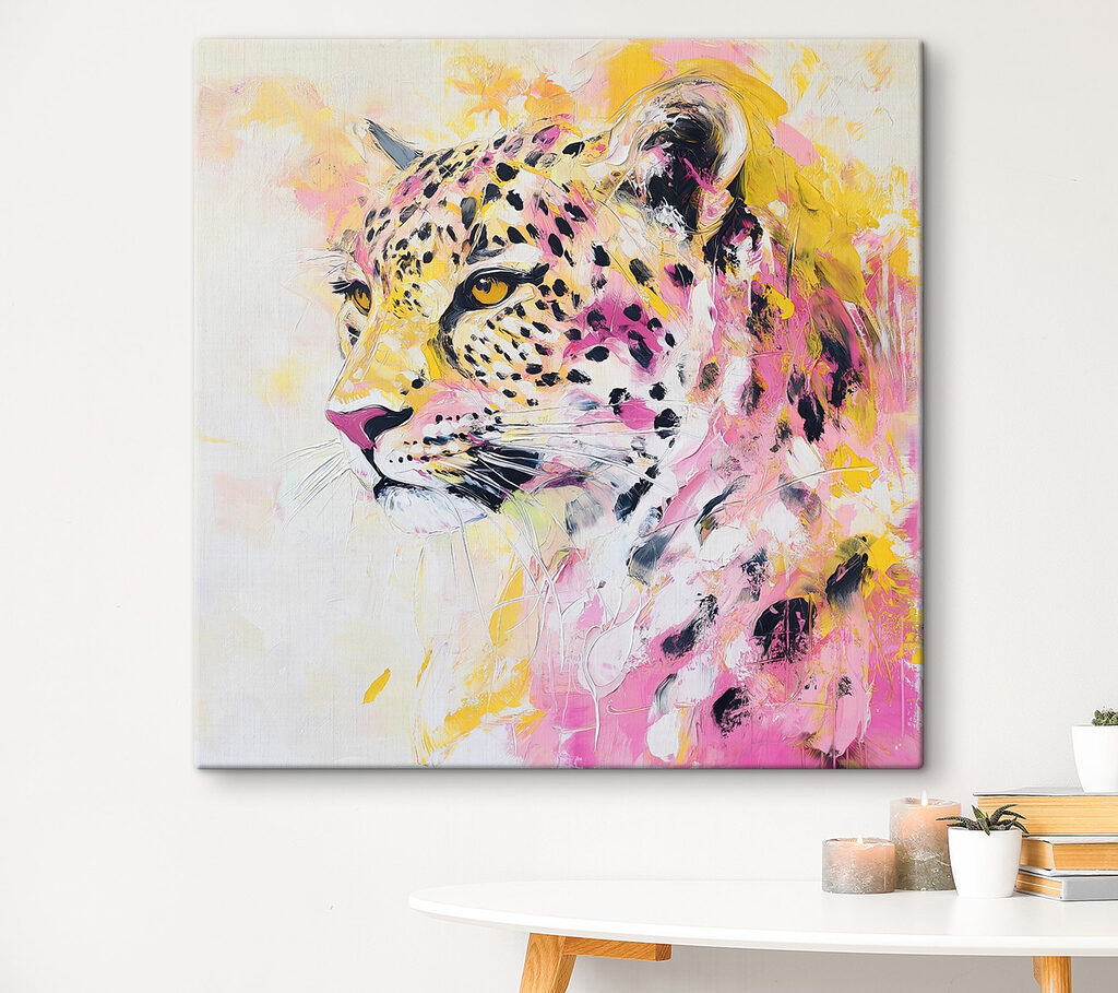 Leopard mezi akvarelovými skvrnami — interiér 2