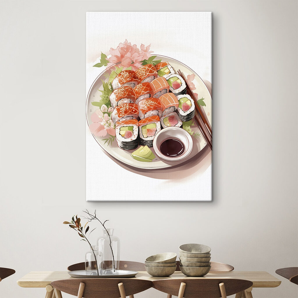 Sushi s růžovým květem — interiér 2