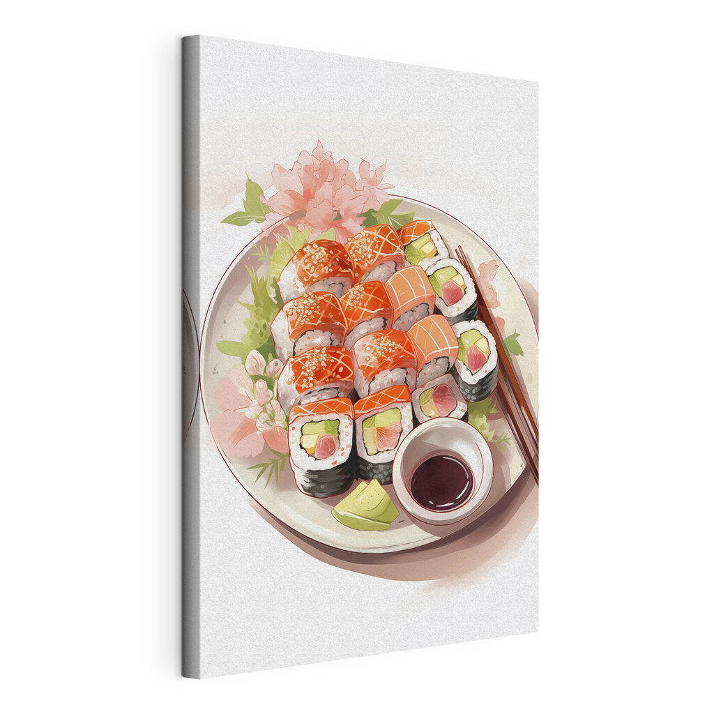 Sushi s růžovým květem — zobrazení produktu