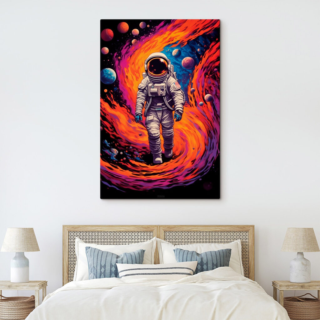 Astronaut v barevné bráně — interiér 1