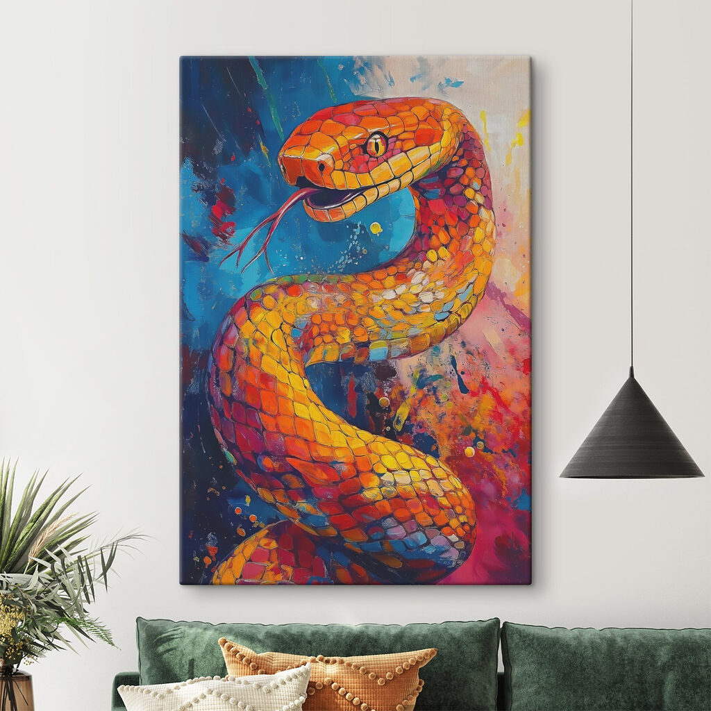 Had v oranžových střepech — interiér 1