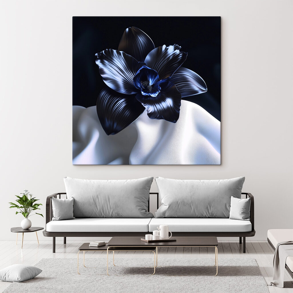 Orchidej na bílých záhybech — interiér 2