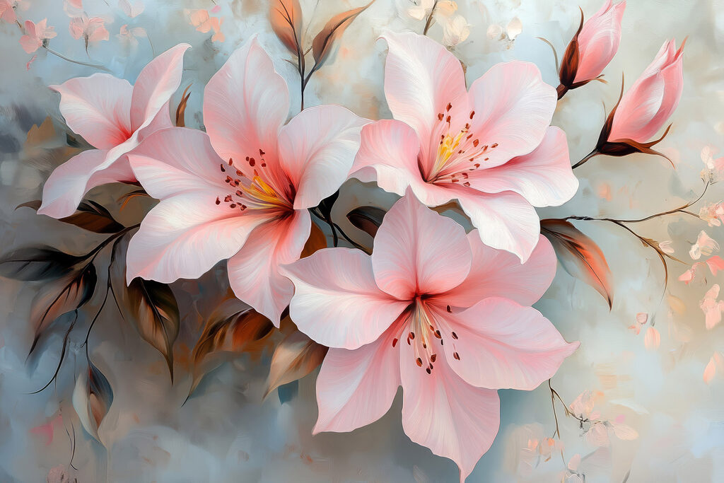 Růžová magnolie — celý design