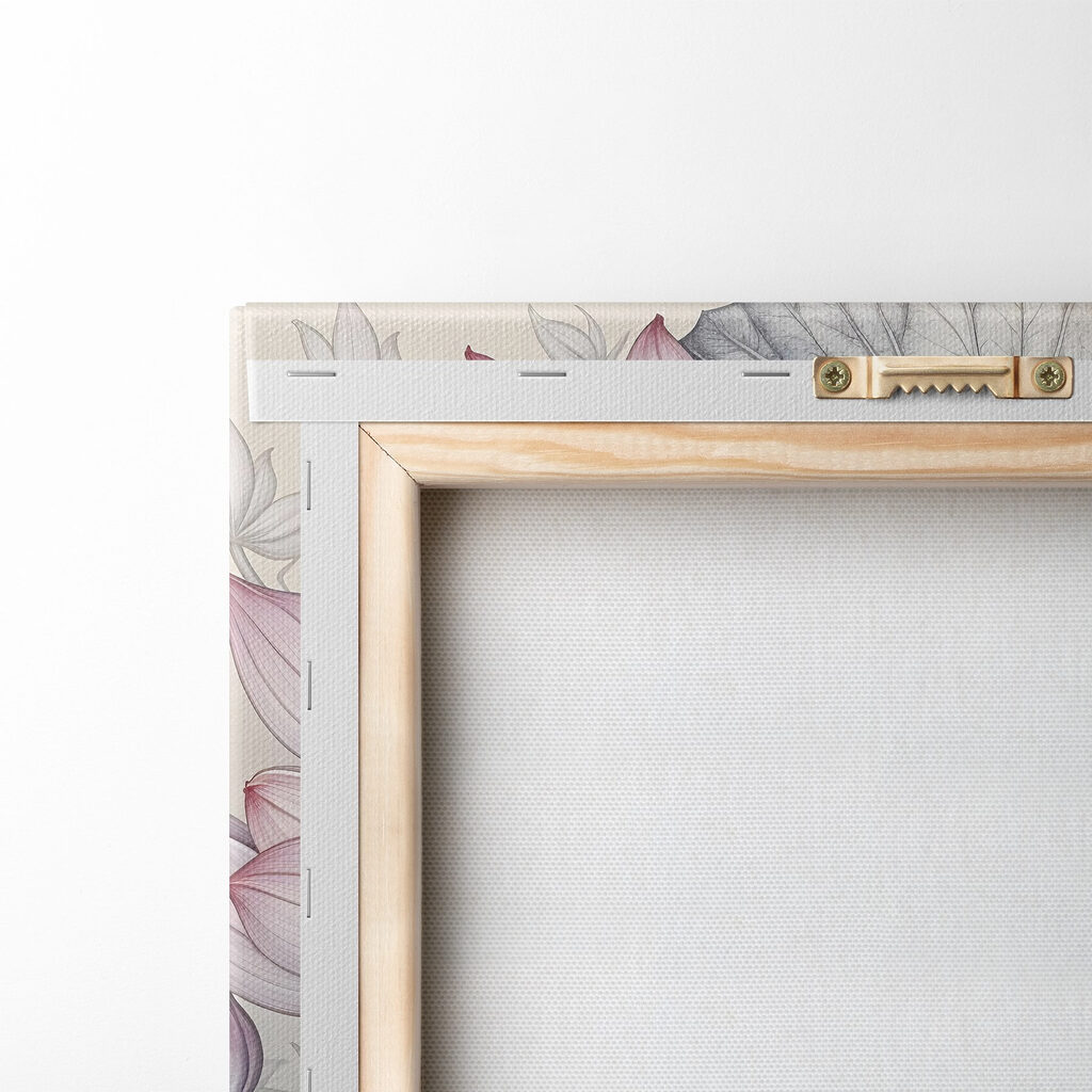 Lotosy mezi kreslenými žilkami — zadní strana