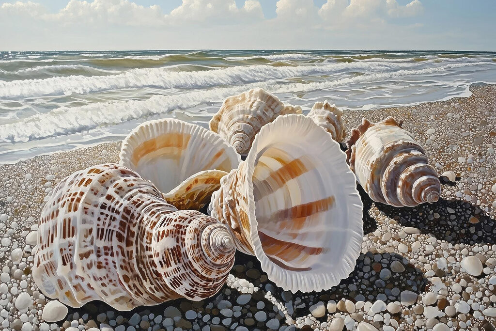 Mušle u příboje — celý design