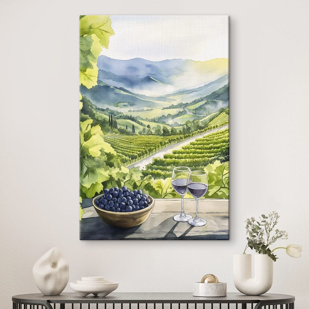 Víno nad zelenými vinicemi — interiér 2
