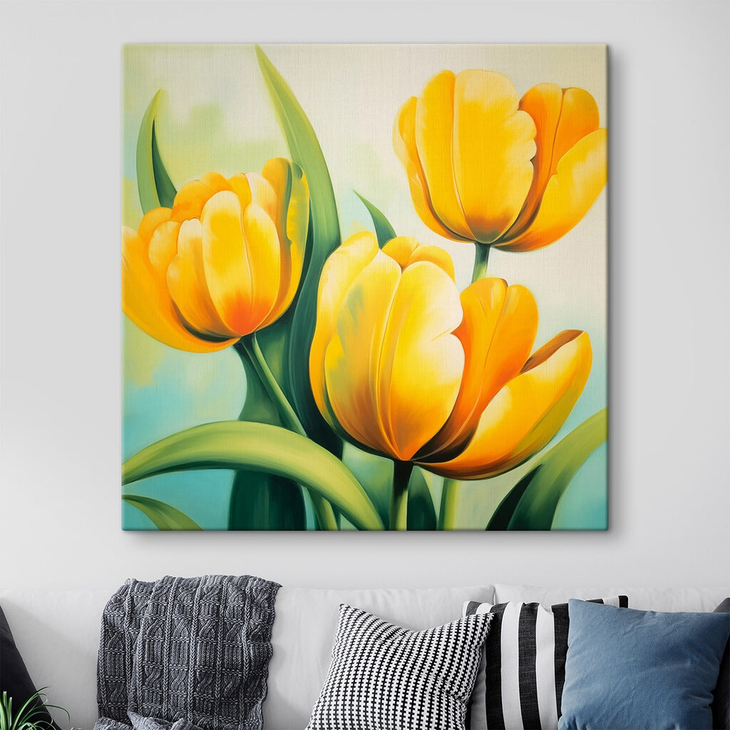 Žluté tulipány ve slunci — interiér 1