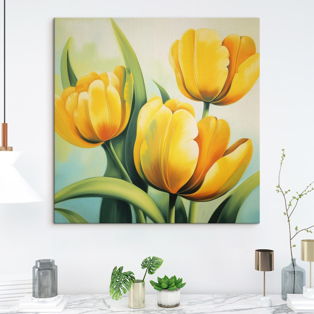 Žluté tulipány ve slunci — interiér 2