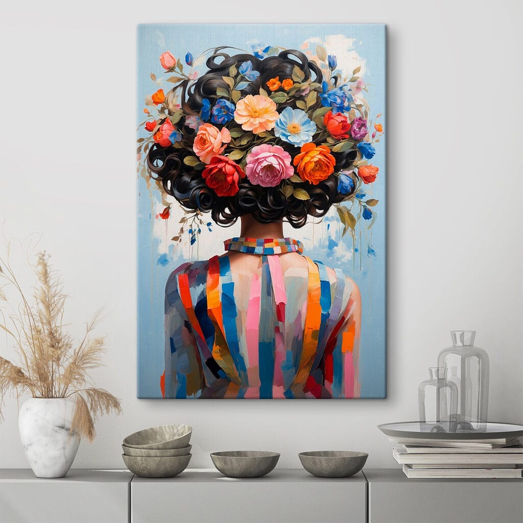 Figura s barevnými tahy — interiér 1
