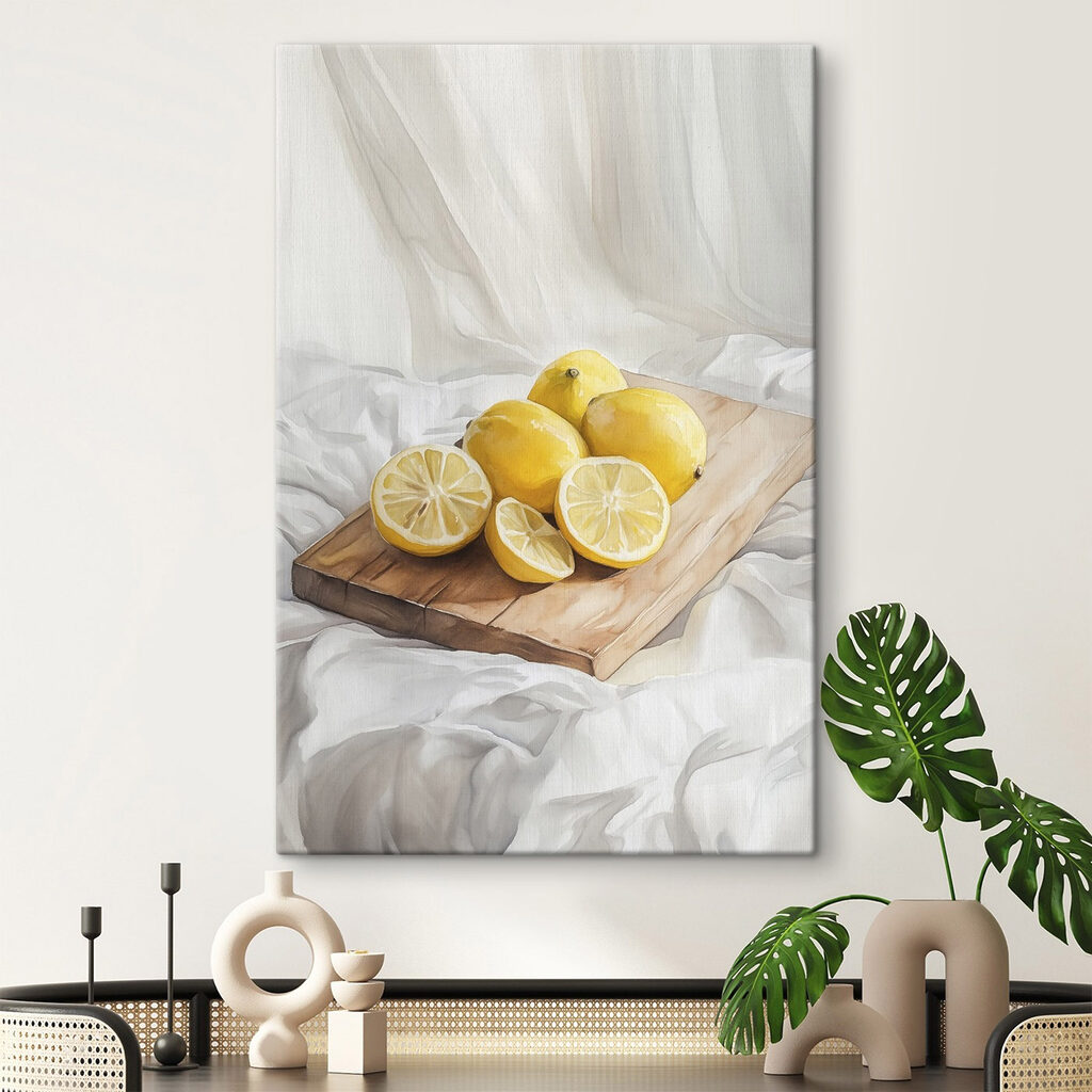 Citrony na bílém ubrusu — interiér 2