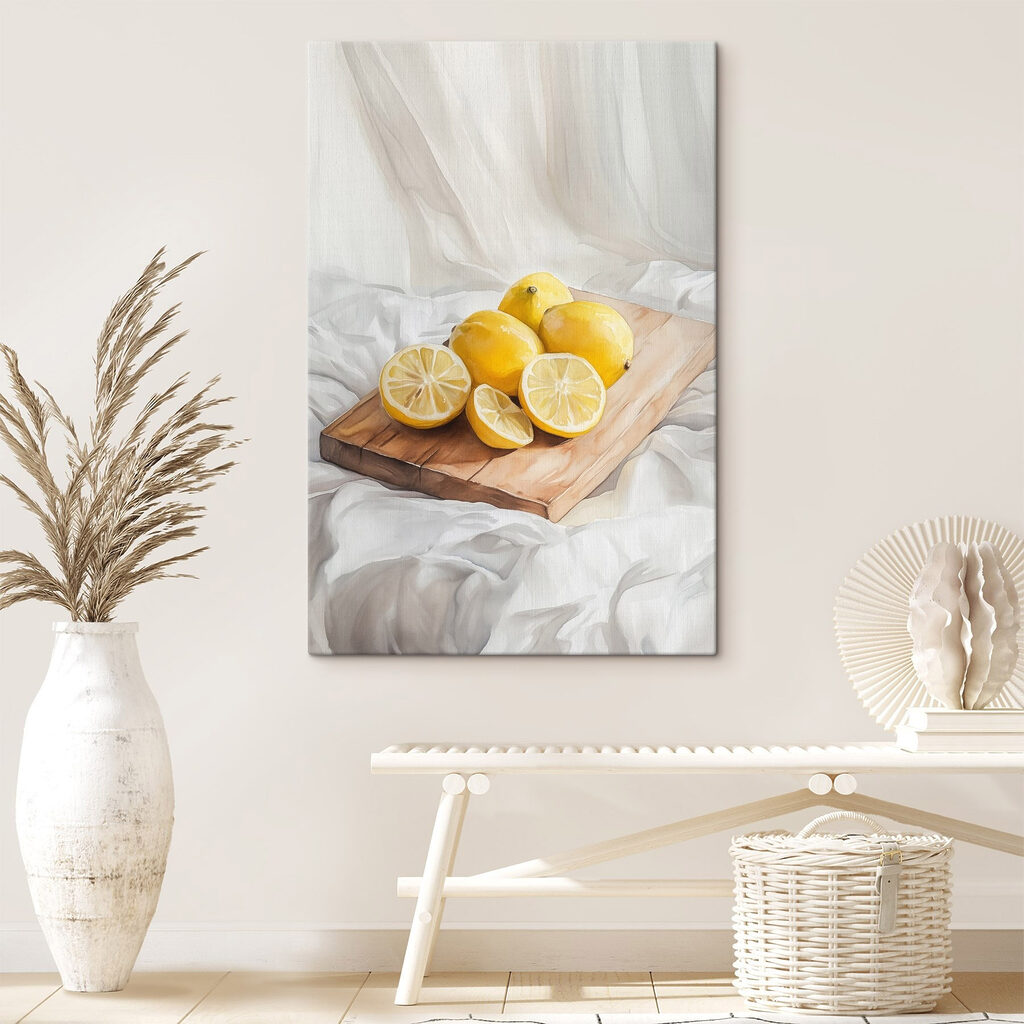 Citrony na bílém ubrusu — interiér 1