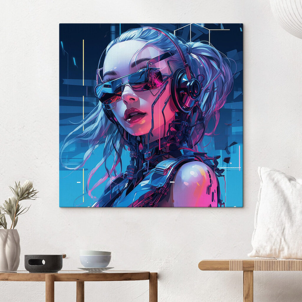 Žena v růžovém neonu — interiér 3