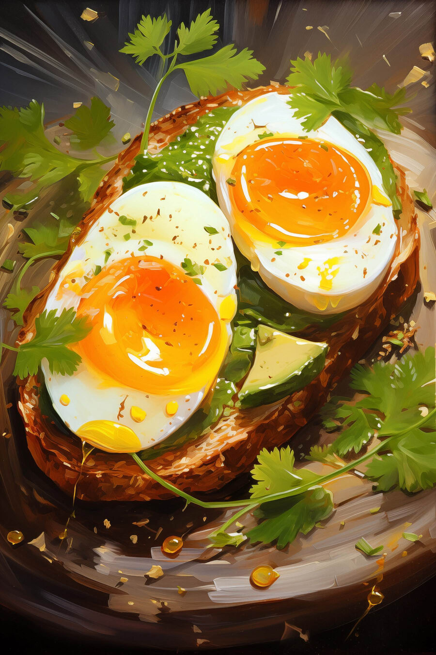 Avokádový toast s vejcem — celý design