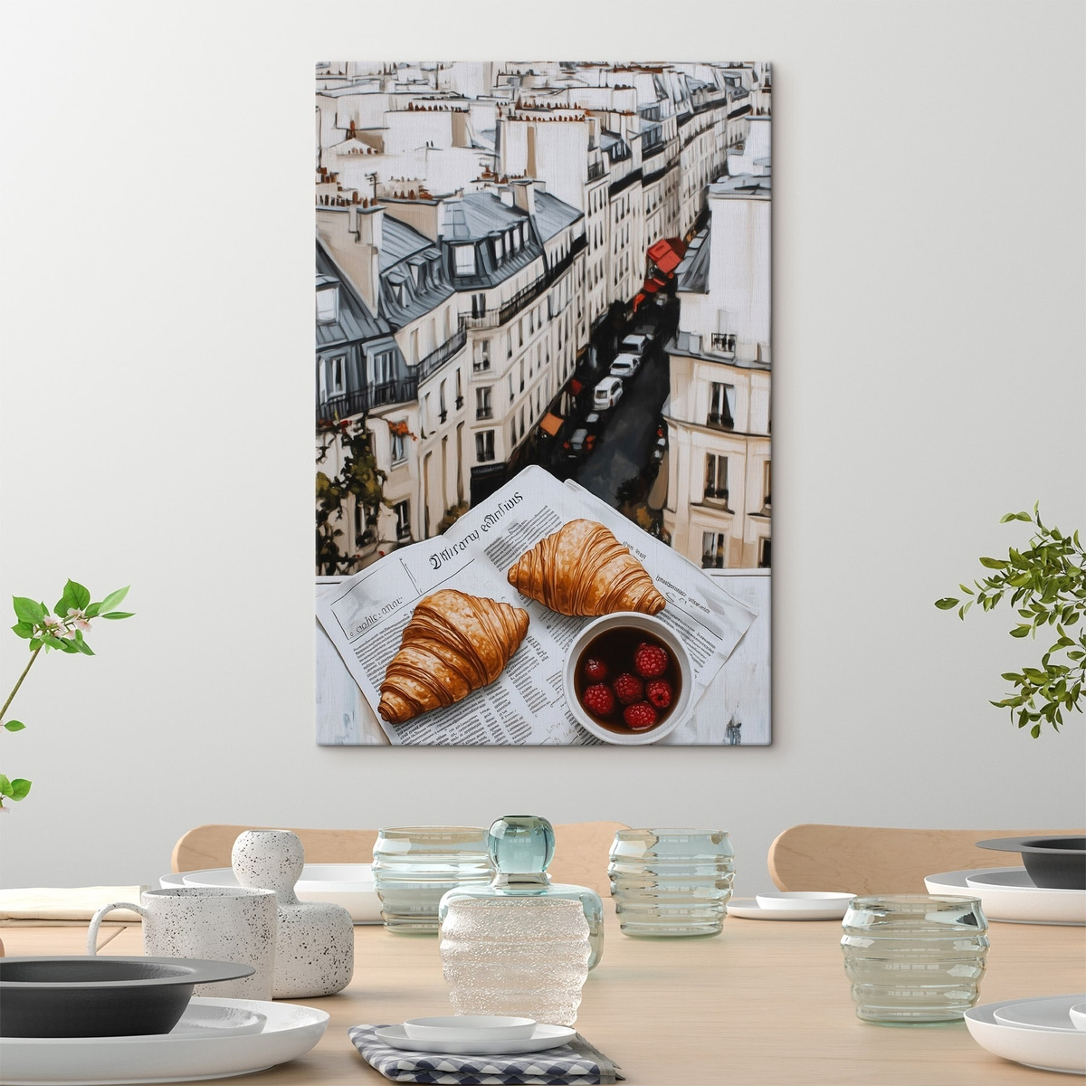 Ranní káva s croissanty — interiér 2
